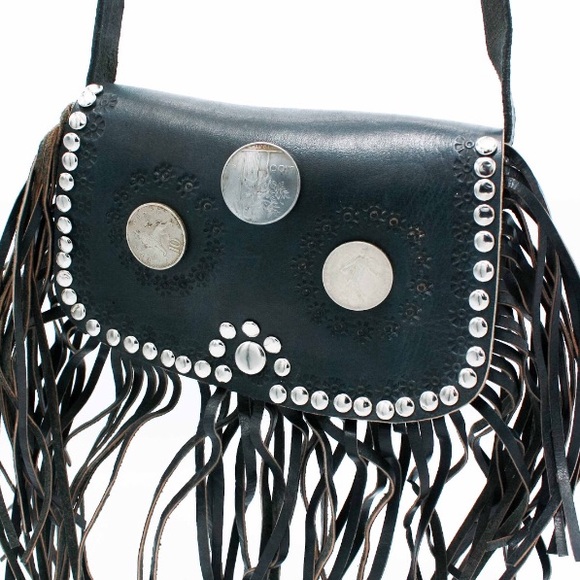 Handbags - 🤚Black Leather Fringe Handmade Bag